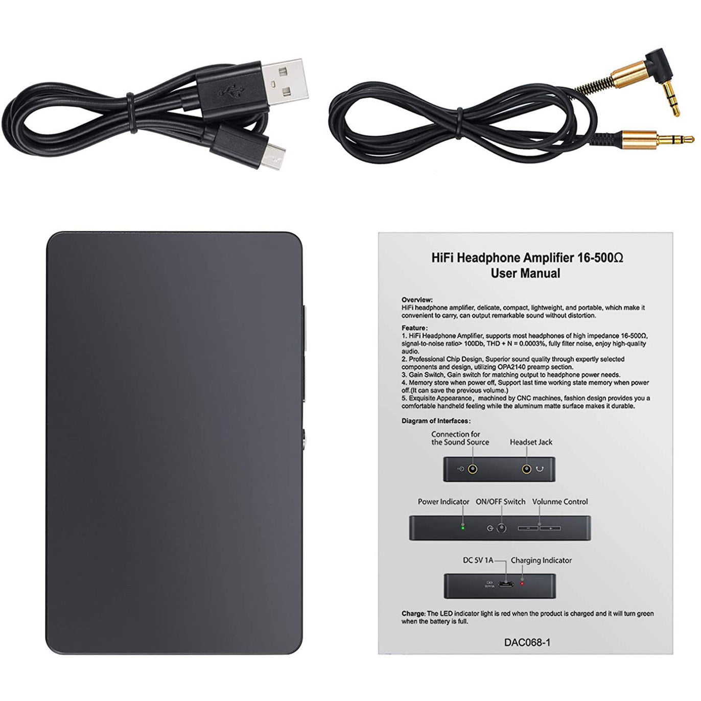 eSynic HiFi Headphone Amplifier Portable with 3.5mm Audio Jack