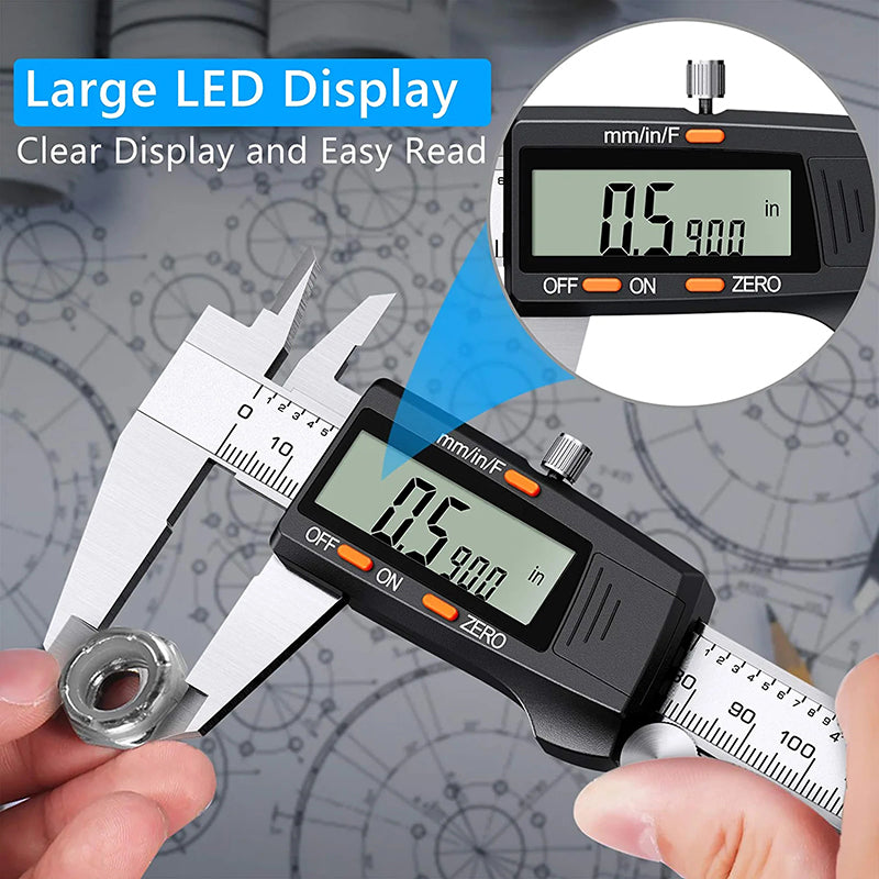 eSynic Vernier Caliper 150mm/6Inch + Feeler Gauge Stainless Steel