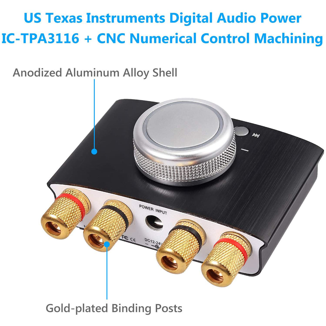 eSynic Bluetooth 4.2 50WX2 Mini Power Amplifier