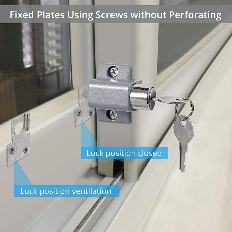 eSynic 2Pcs Sliding Patio Lock Sliding Patio Door Latches Set