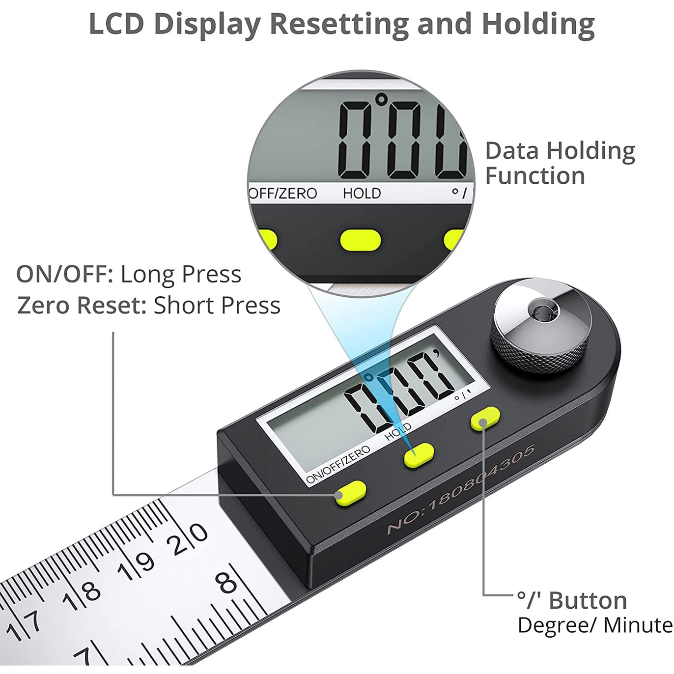 eSynic Electronic Digital Angle Ruler Protractor