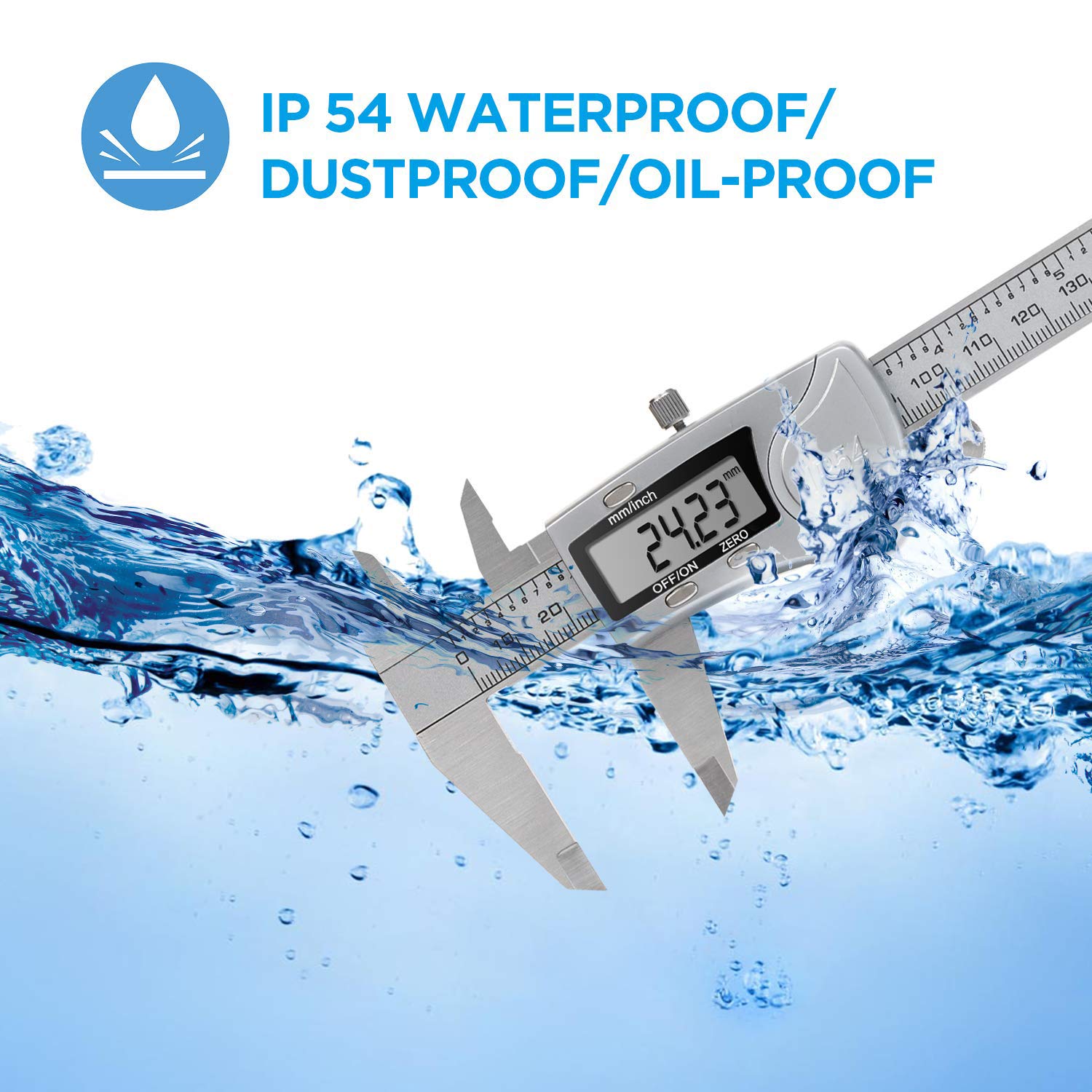 eSynic IP54 Waterproof 150mm/6 Inch Digital Vernier Caliper