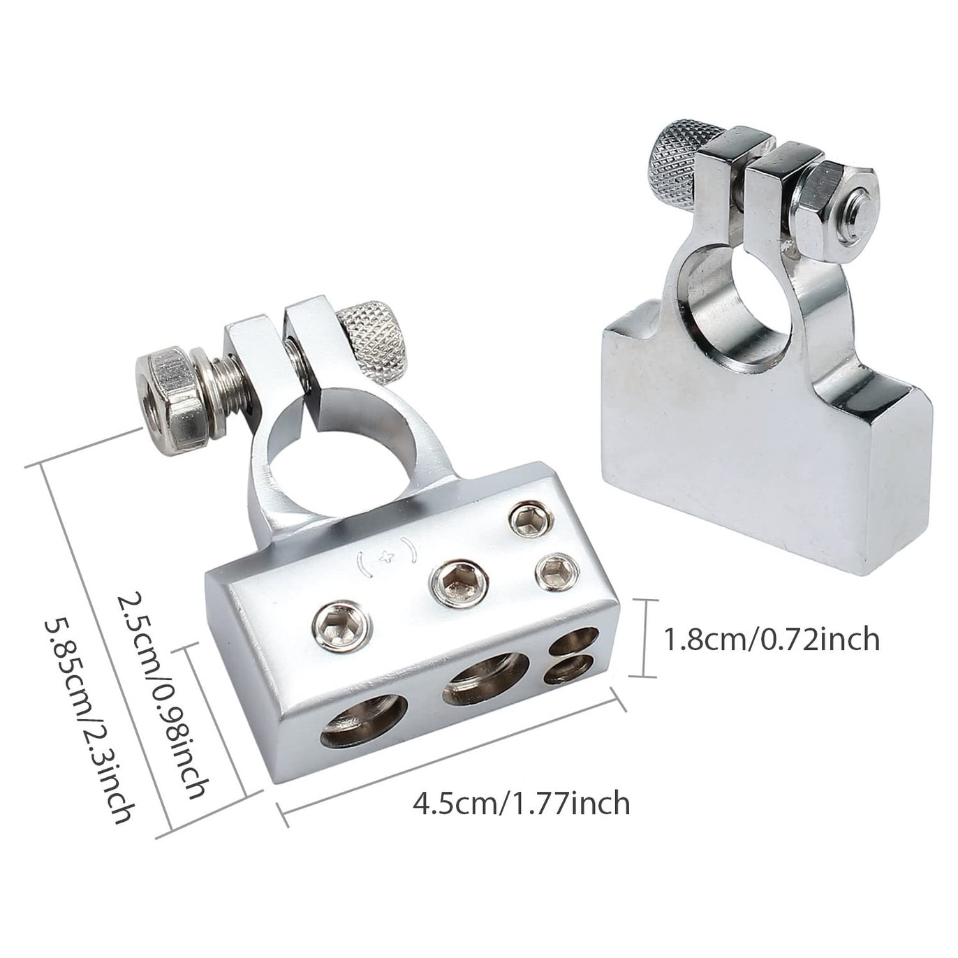 eSynic 4/8 Gauge AWG Car Battery Terminals -Silver