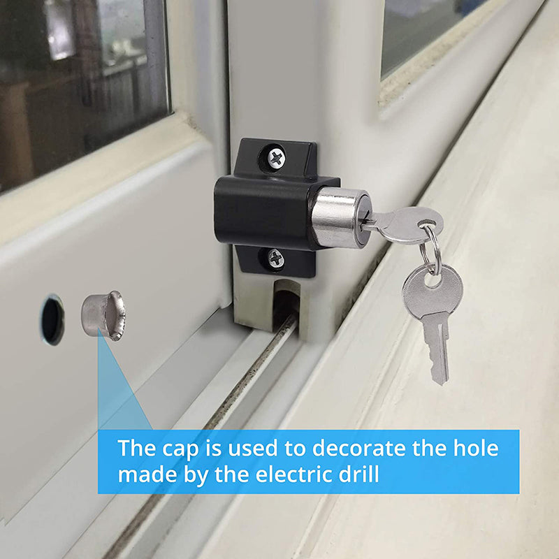 eSynic 2Pcs Sliding Patio Lock - Black