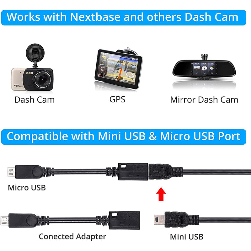 eSynic OBD Dash Cam Hard Wire Kit Universal HardWire Fuse Box Car Recorder