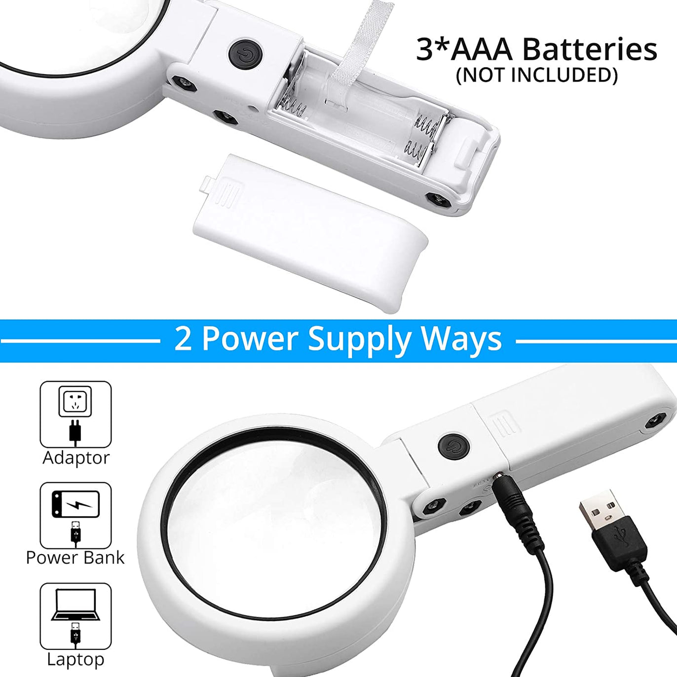 eSynic Professional 2 in 1 Magnifying Glass with Light