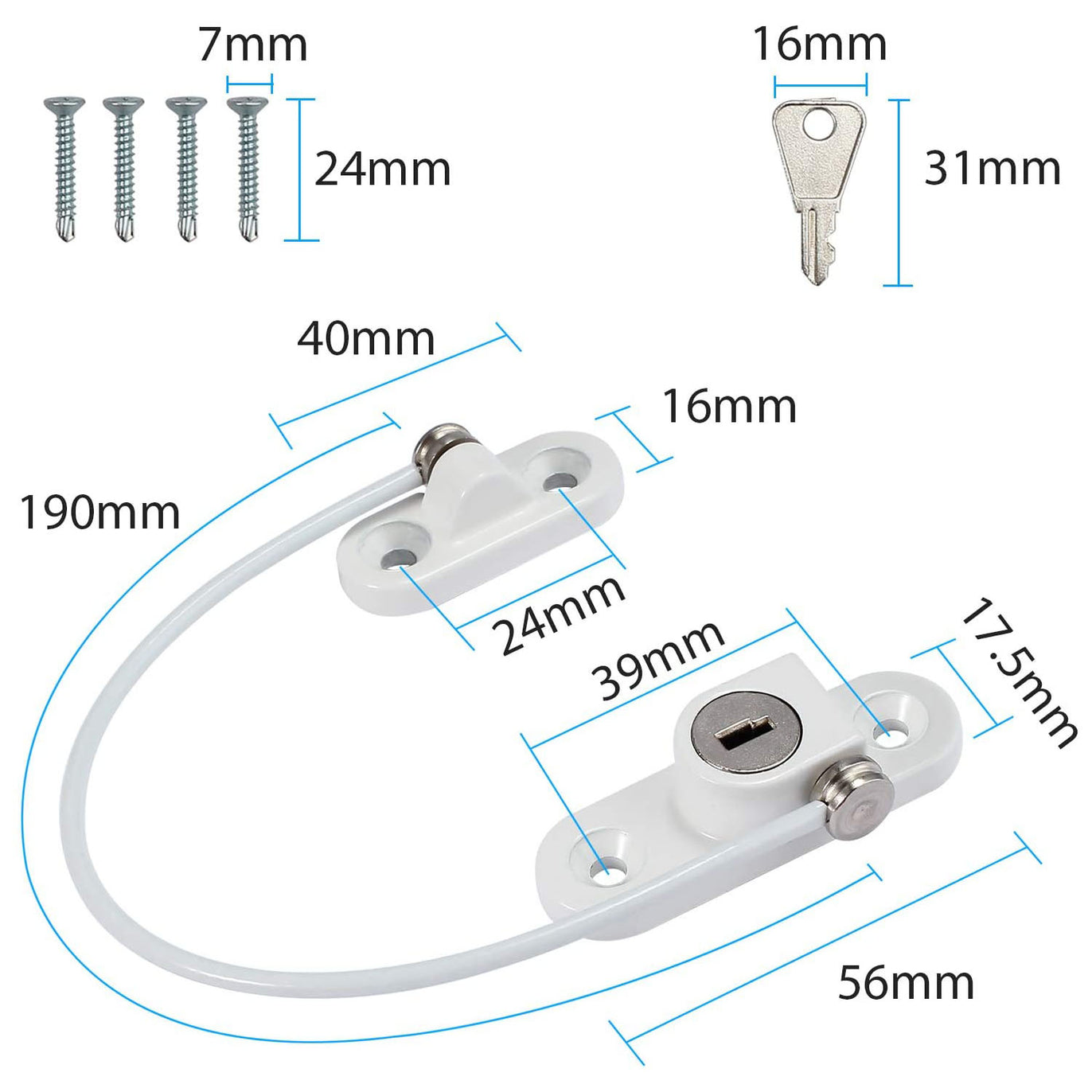 eSynic 8pcs Kids Window Restrictor Locks