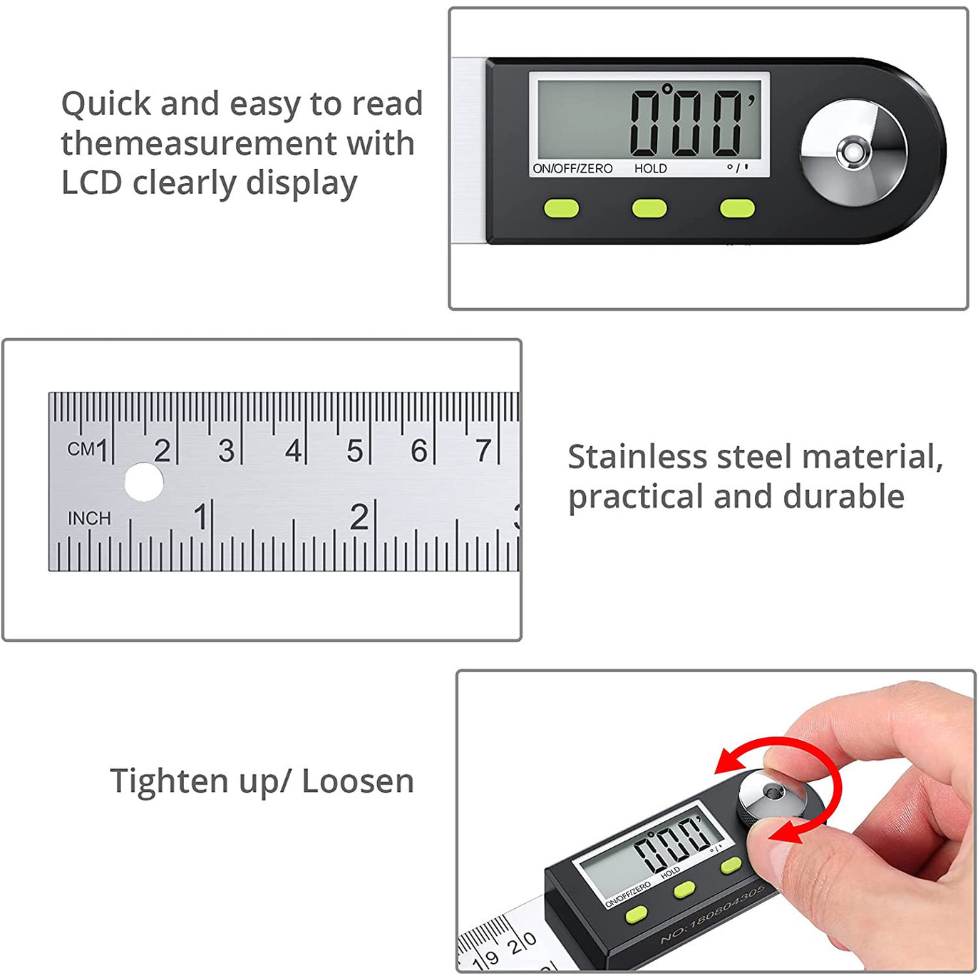 eSynic Electronic Digital Angle Ruler Protractor