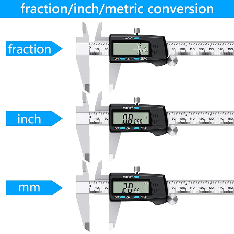 eSynic Digital Vernier Caliper with 32 Blade Feeler Gauge 150mm/6Inch