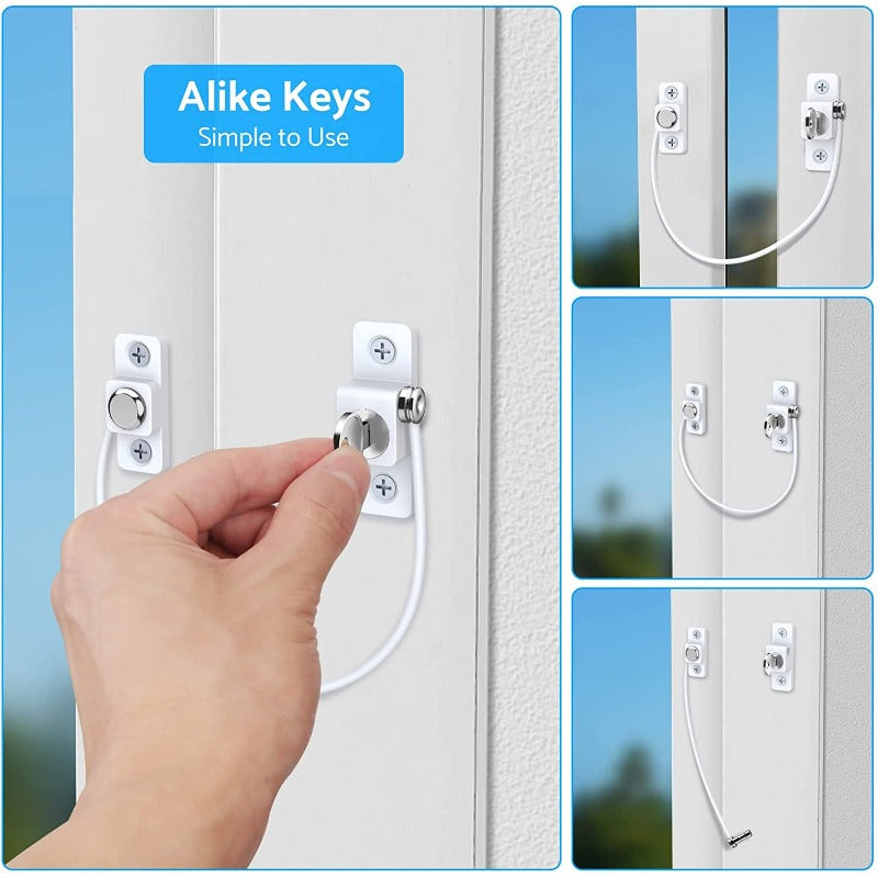 eSynic Popular 4pcs Window Restrictors for Upvc