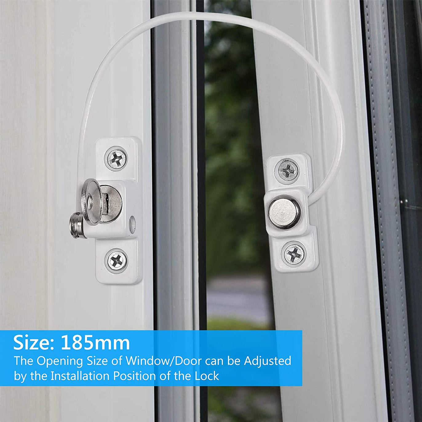 eSynic Popular 4pcs Window Restrictor Locks-White