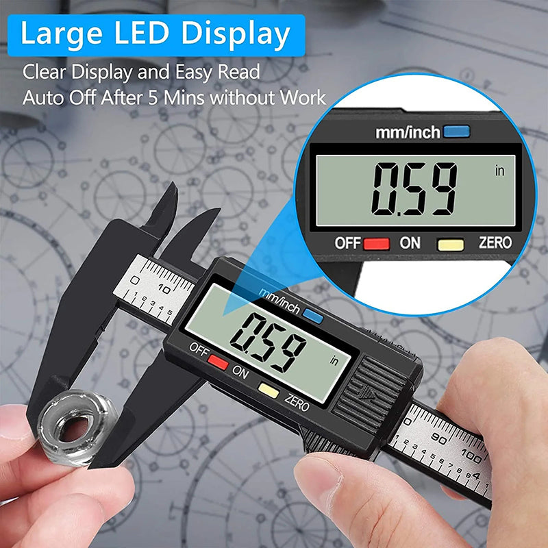 eSynic Digital Vernier Caliper 6Inch/150mm with 32 Blade Feeler Gauge