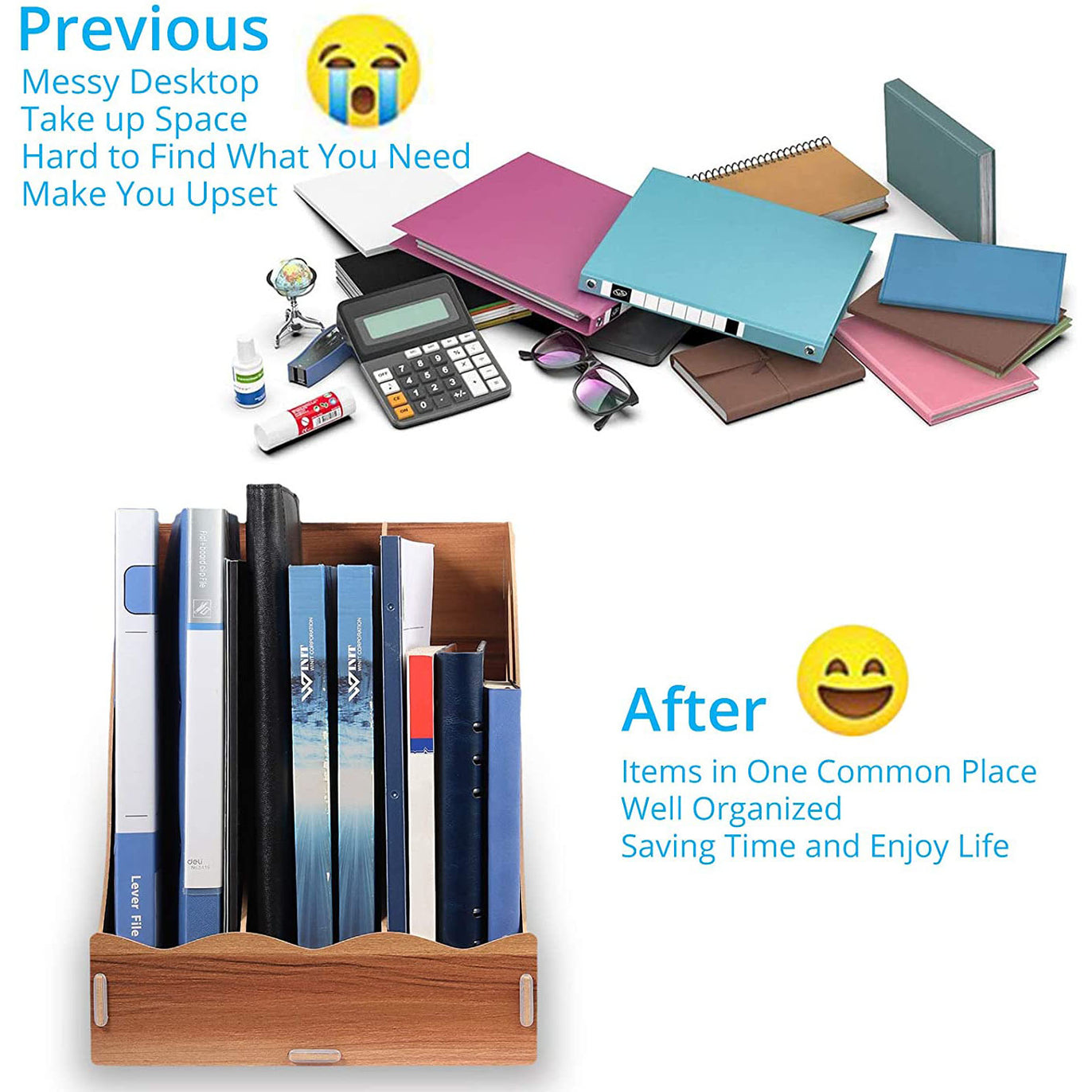 eSynic Triple Magazine Rack Files Folder