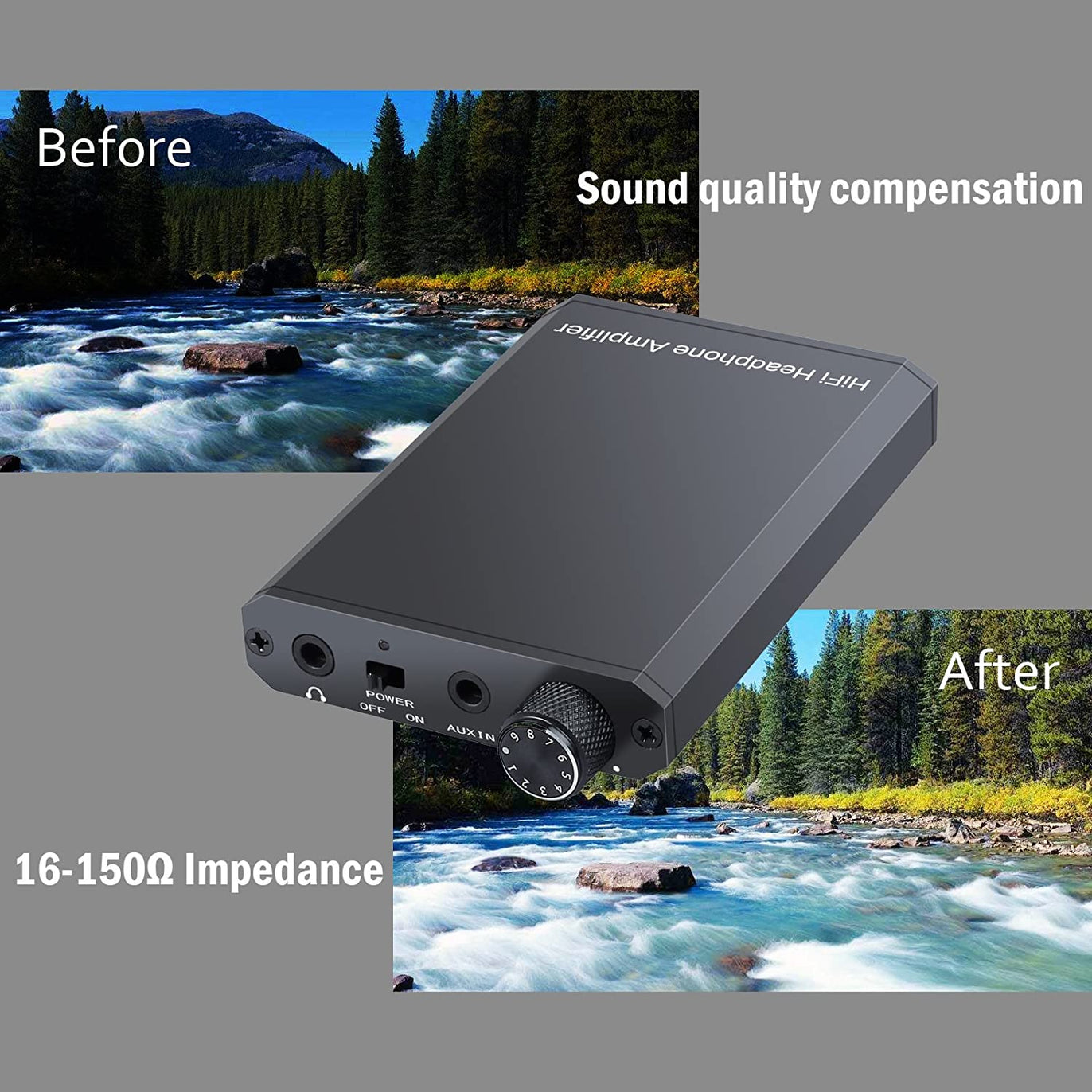 eSynic Rechargeable HiFi Headphone Amplifier Portable 3.5mm