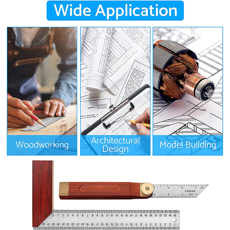 eSynic Zinc Alloy 300mm Woodworking Carpentry Square Set