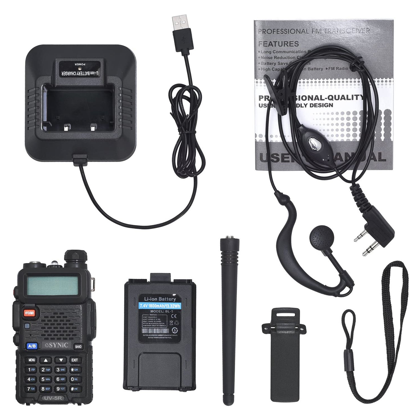 eSynic UV-5R Professional Walkie Talkie