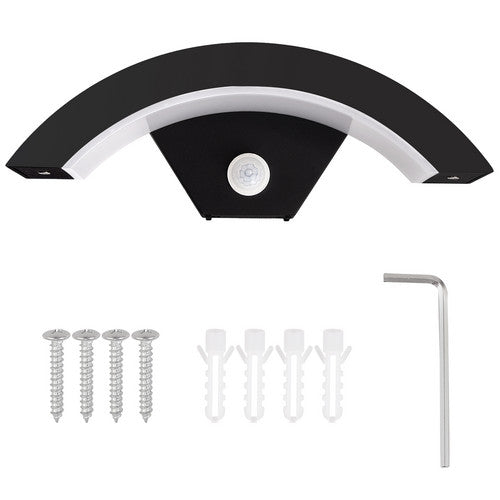 Modern18W LED Outdoor Single Wall Light Curved Stylish Garden Lamp 220V Aluminum