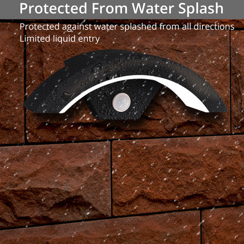 Modern18W LED Outdoor Single Wall Light Curved Stylish Garden Lamp 220V Aluminum