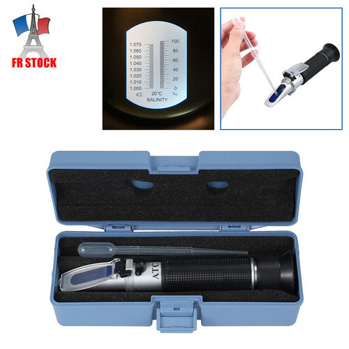 Réfractomètre 0-10% Salinité Salinomètre Mesure de la salinité de l'eau de mer
