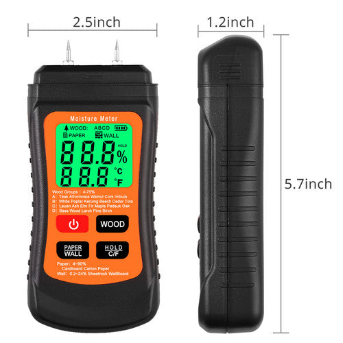 Digital LCD Wood Moisture Meter Detector Tester Humidity Hygrometer Test Tool