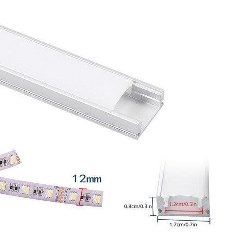 10 X LED Aluminum Channel Extrusion Profile U-Shape For LED Strip Light Cover