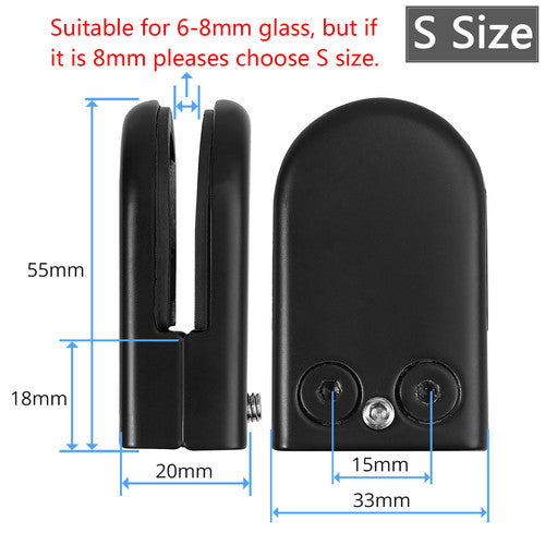 8Pcs Glass Clamp Stainless Steel Clip Flat Back Bracket 6-8 mm For Balustrade