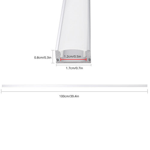 10 X LED Aluminum Channel Extrusion Profile U-Shape For LED Strip Light Cover