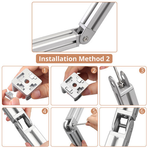 2x Gelenkverbinder Gelenk Aluprofil mit Hebel Klemmhebel Montagezubehör für 4040