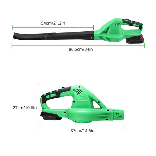 21V Cordless Leaf Blower 2 Speed Electric Cleaning Blower with Battery & Charger