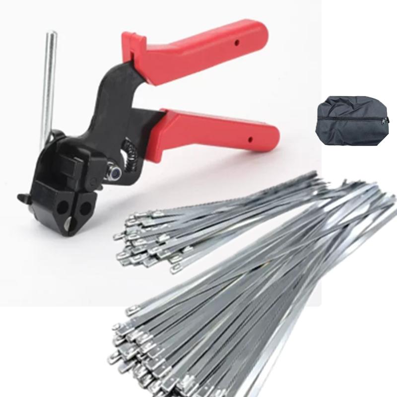 Stainless Steel Cable Tie Gun Kit with 100PCS 11.8