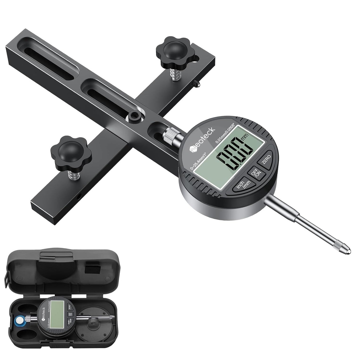 Neoteck 0-1'' Digital Dial Indicator Table Saw Gauge Suitable for Table Saws with a Groove Width of 3/4