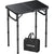 VINTEAM Camping Folding Table with Adjustable Height, Lightweight Portable Outdoor Picnic Table, BBQ Grill Side Table, Durable Aluminum Frame, MDF Desktop for Camping, Fishing, RV, Beach (Black)