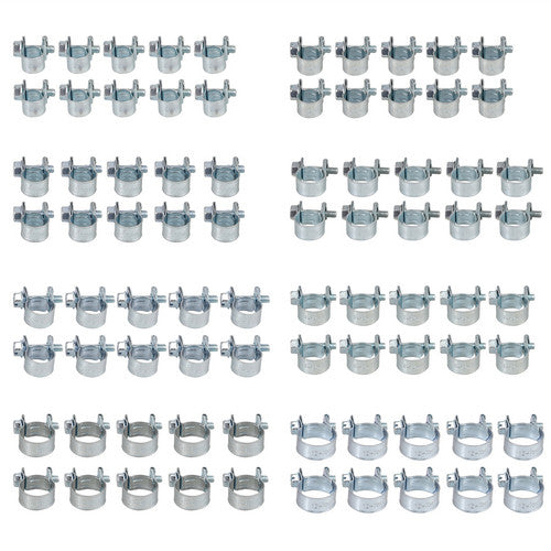 80X Gelenkbolzen Schlauchschellen verzinkte Stahlschlauchklemme Set Mini 7-18mm