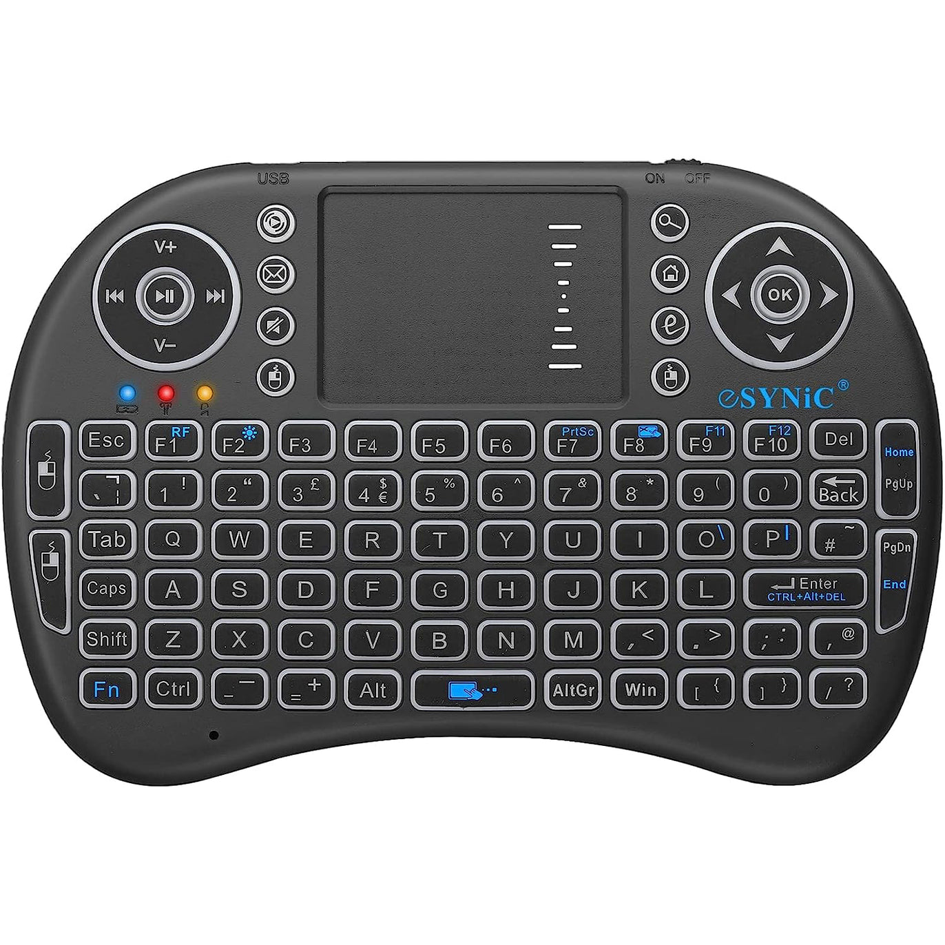 eSynic Backlit Keyboard Wireless 2.4GHz Keyboard Touchable Keyboard Portable