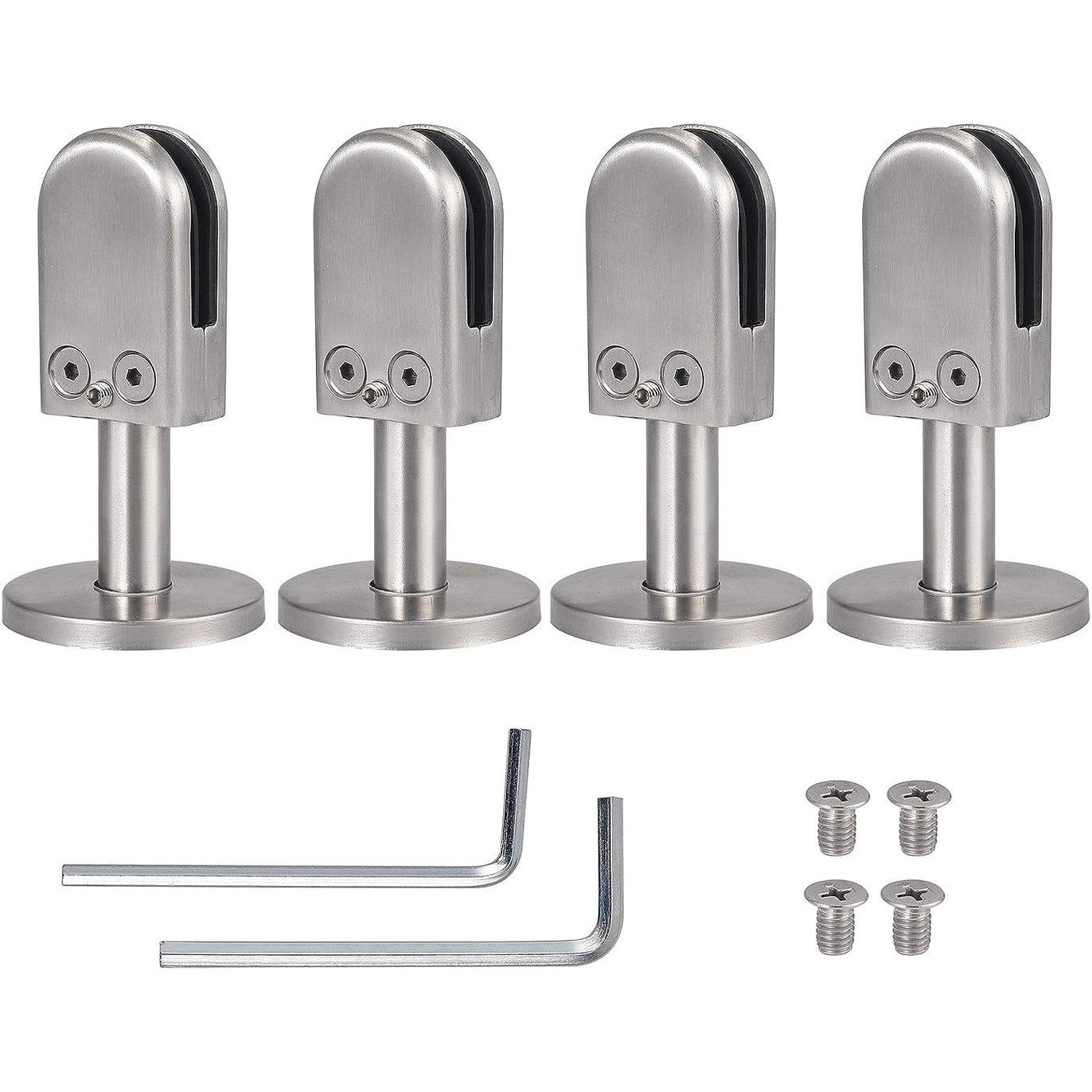 4 Pcs Stainless Steel 304 Glass Clip Clamp 8mm Glass