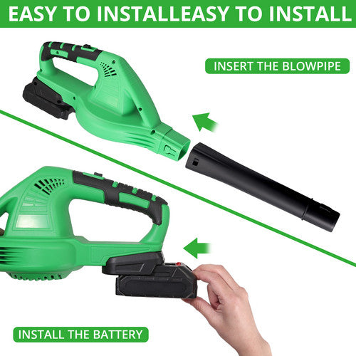 21V Cordless Leaf Blower 2 Speed Electric Cleaning Blower with Battery & Charger