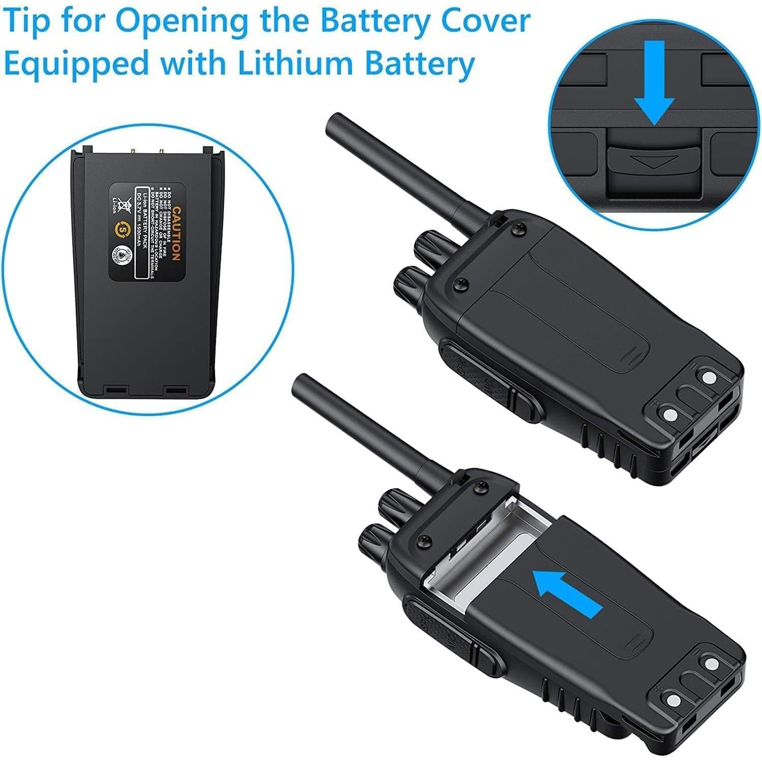 eSynic Professional Rechargeable Walkie Talkies - Long Range 2 Way Radio for Adults with VOX, 16 Channels, LED Light, Original Earpieces, Durable Design, and Portable Audio