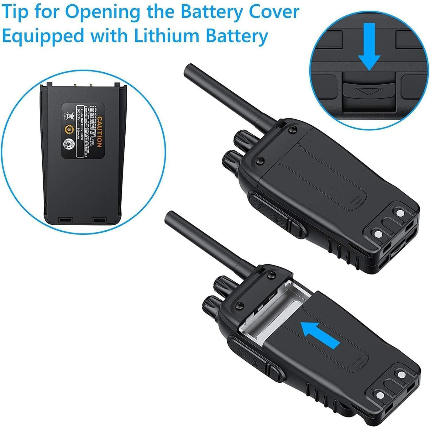 eSynic Professional Rechargeable Walkie Talkies - Long Range 2 Way Radio for Adults with VOX, 16 Channels, LED Light, Original Earpieces, Durable Design, and Portable Audio