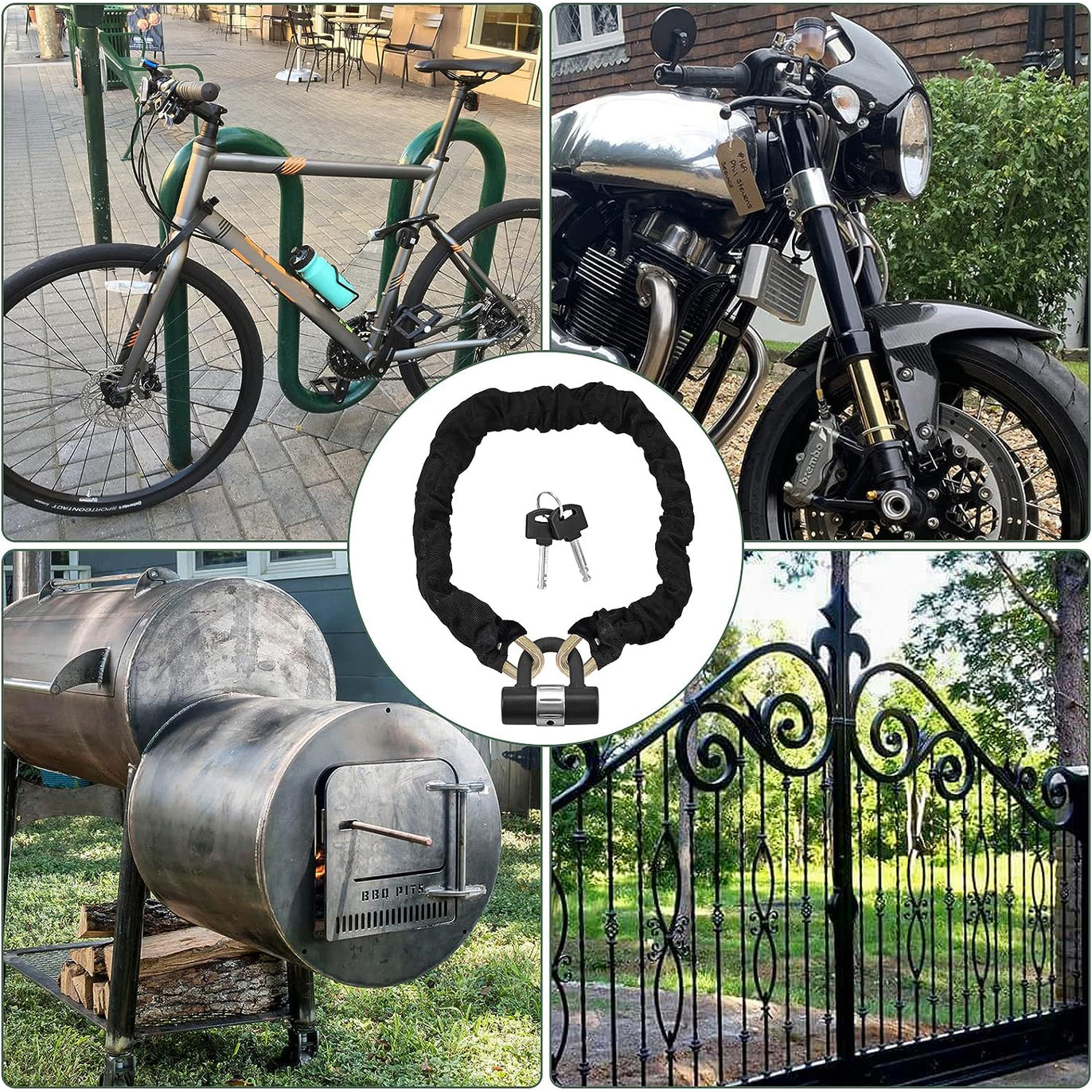 Motorcycle Chain Lock 4ft/120cm + U Lock