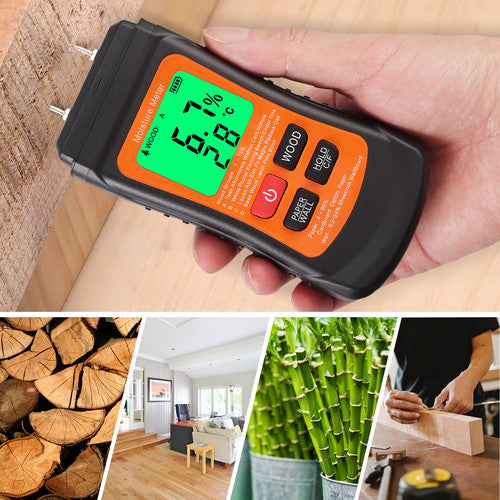 Digital LCD Wood Moisture Meter Detector Tester Humidity Hygrometer Test Tool