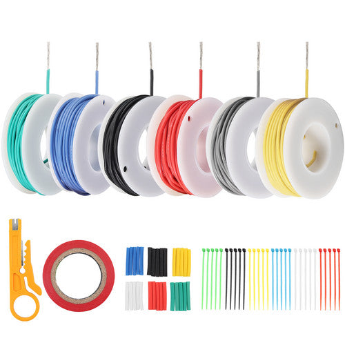 22AWG Flexible Silicone Wire Tinned Copper Cable 6Color Mixed Hook Up Wire Kit