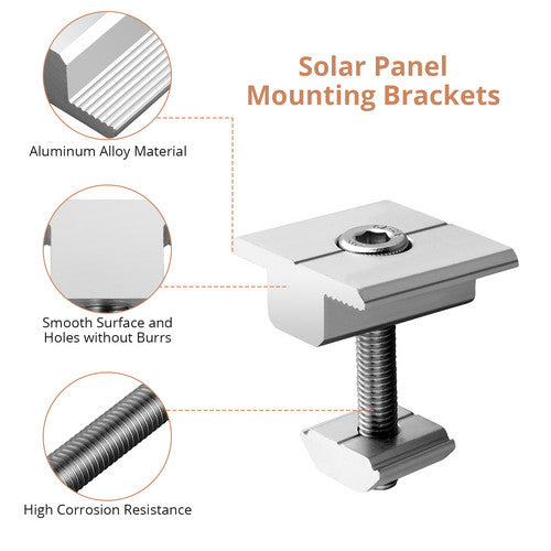 10x Mittelklemme Solarmodul Befestigung Alu 35mm Photovoltaik Montage Halterung