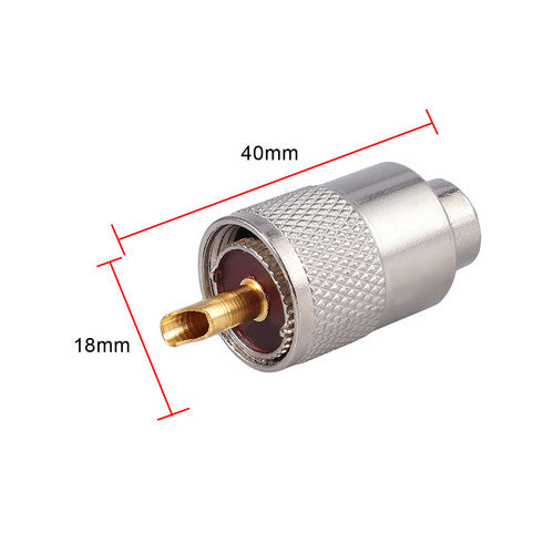 10-pack PL259 Solder Connector Plug with Reducer for RG8X Coaxial Coax Cable