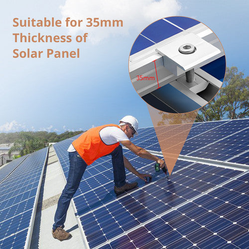 10x Mittelklemme Solarmodul Befestigung Alu 35mm Photovoltaik Montage Halterung