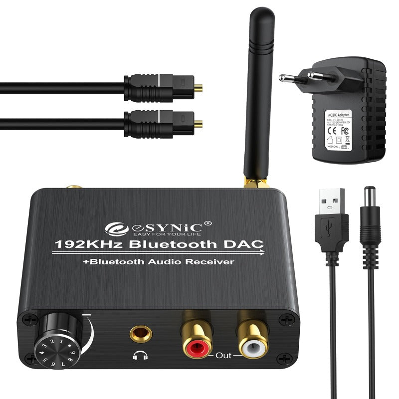 eSynic 192KHZ DAC Converter with Bluetooth 5.0 Receiver