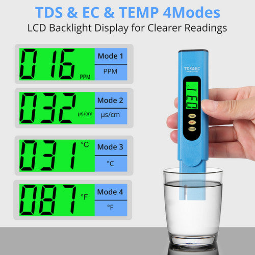 Digital LCD PH Meter Pen AND TDS EC Water Purity PPM Temperature Tester Tool