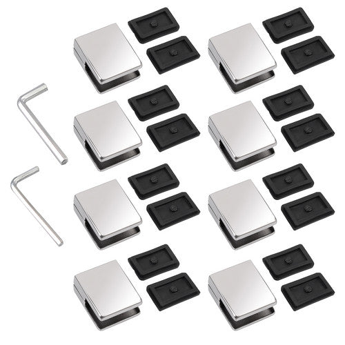8Pcs Glass Clamps 8-10 mm Stainless Steel 304 Square Glass Holder Clip Bracket