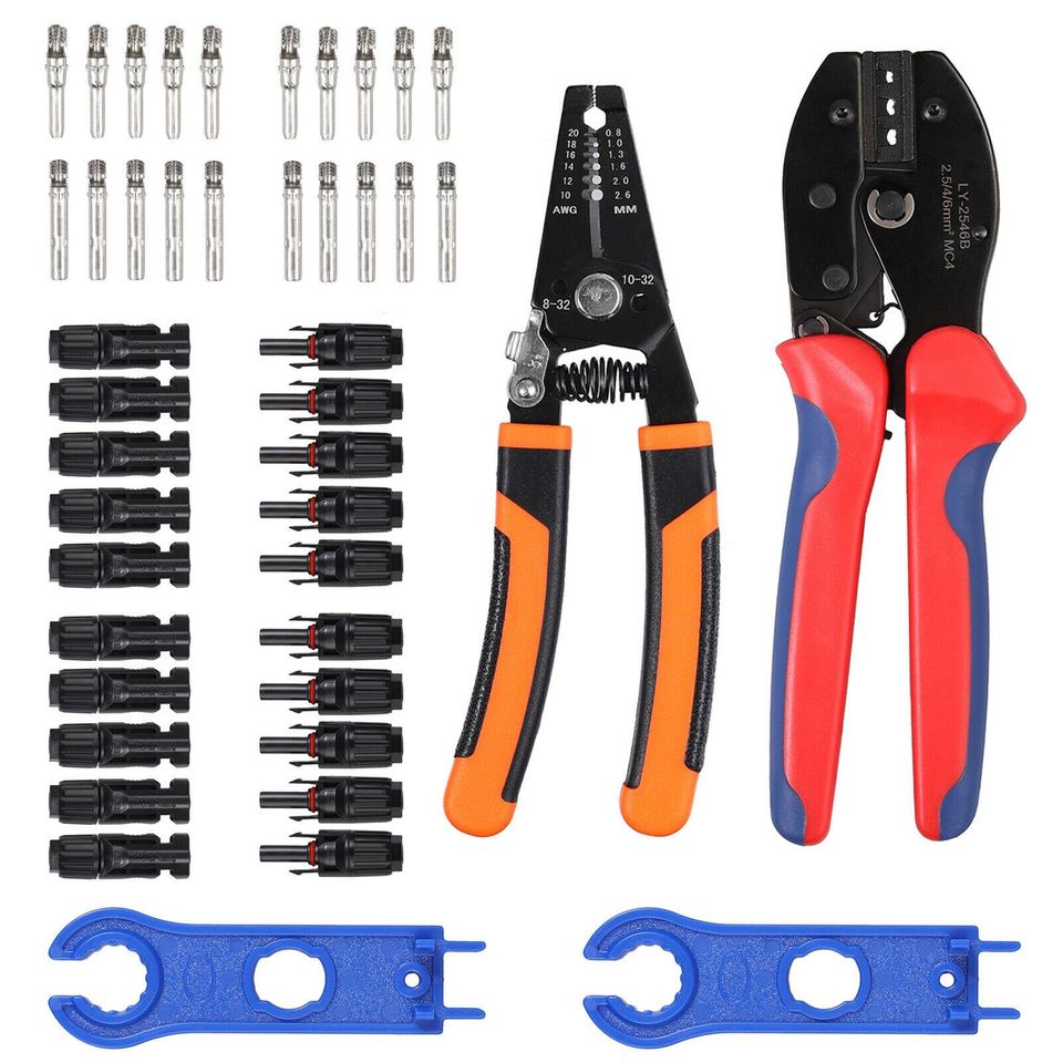 eSynic 10x connector1-1 solar connector + crimping pliers US