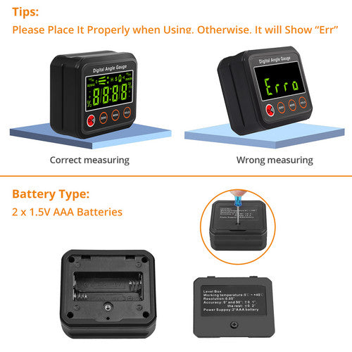 360° Mini Magnetic Digital Protractor Angle Finder Level Box Meter Inclinometer