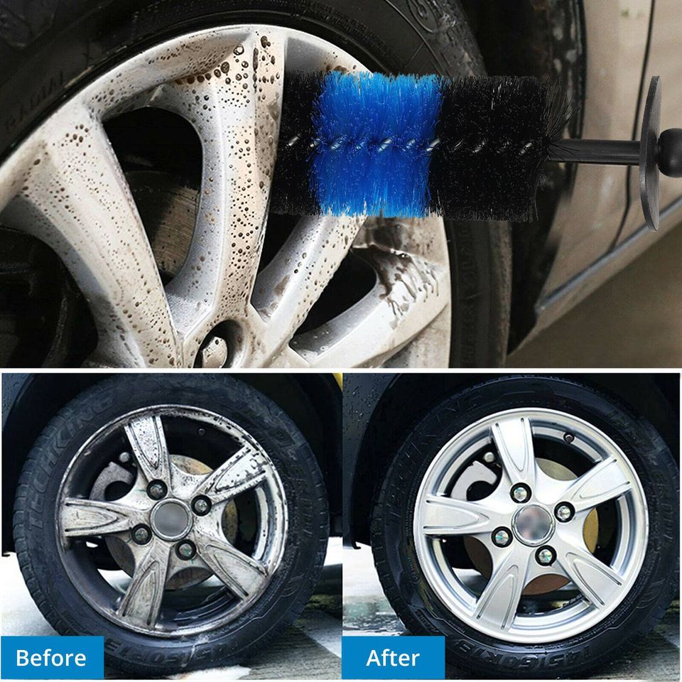 eSynic 11Pcs 17 in Car Wheel Brush Set Rim Tire Engine Wash Cleaning Kit Detailing Tool US